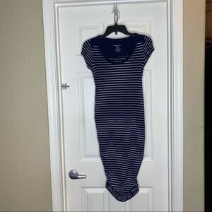 Liz Lange Maternity Navy and White Striped Bodycon Dress Size XS